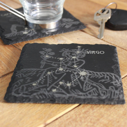 Virgo Slate Coaster - Astrological Zodiac Sign Gift - Arbo Engravings