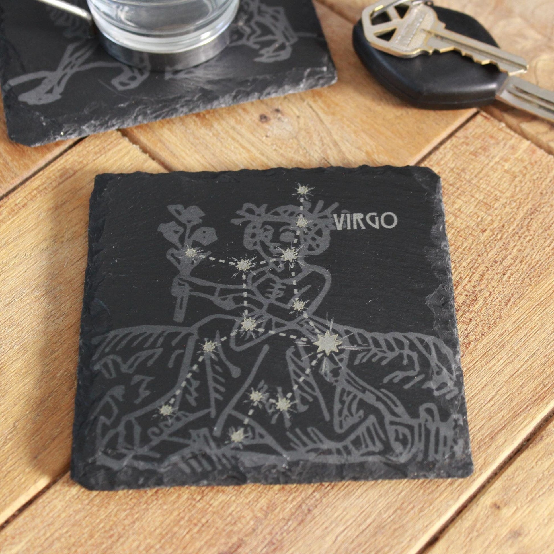 Virgo Slate Coaster - Astrological Zodiac Sign Gift - Arbo Engravings