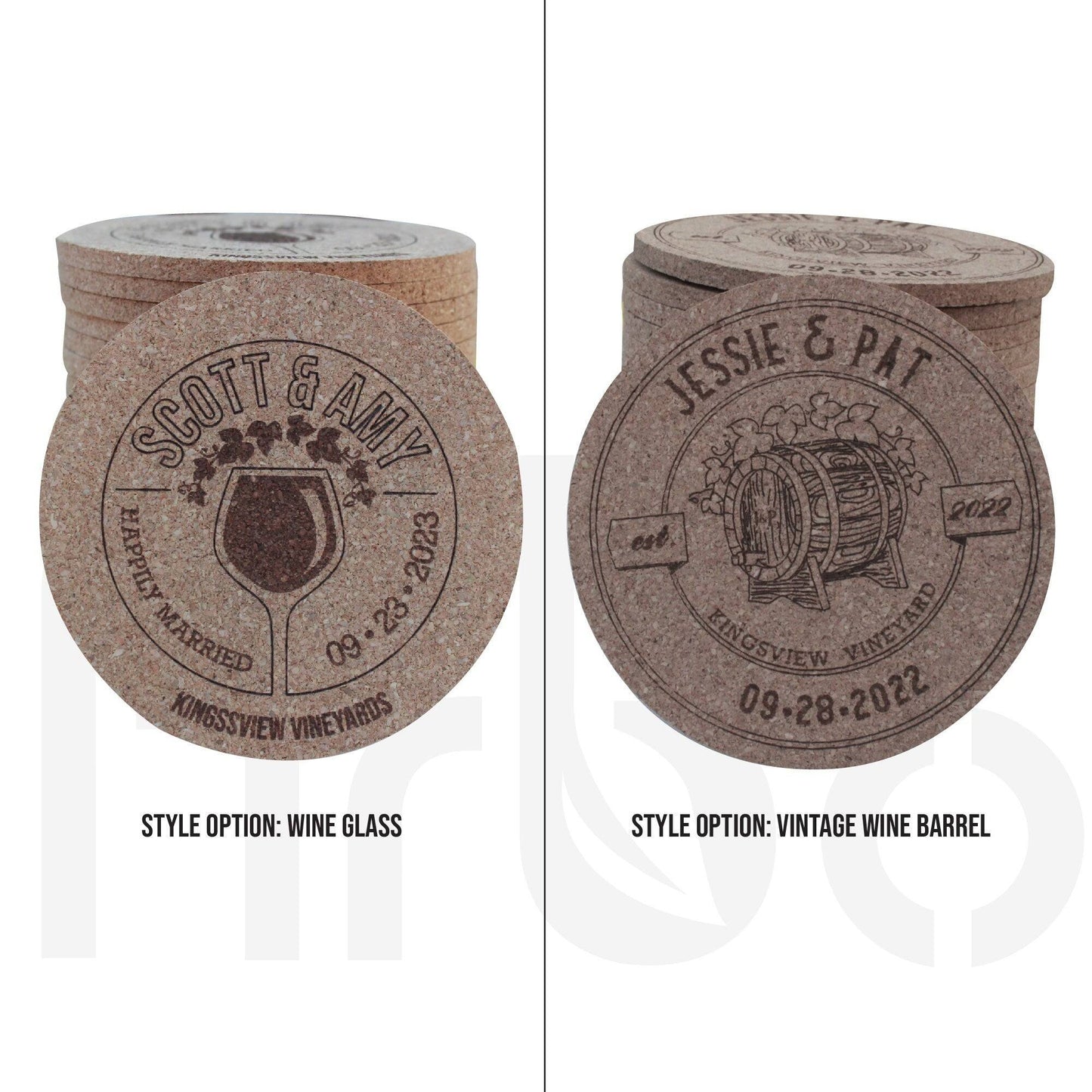 Winery Wedding Custom Coasters - Arbo Engravings