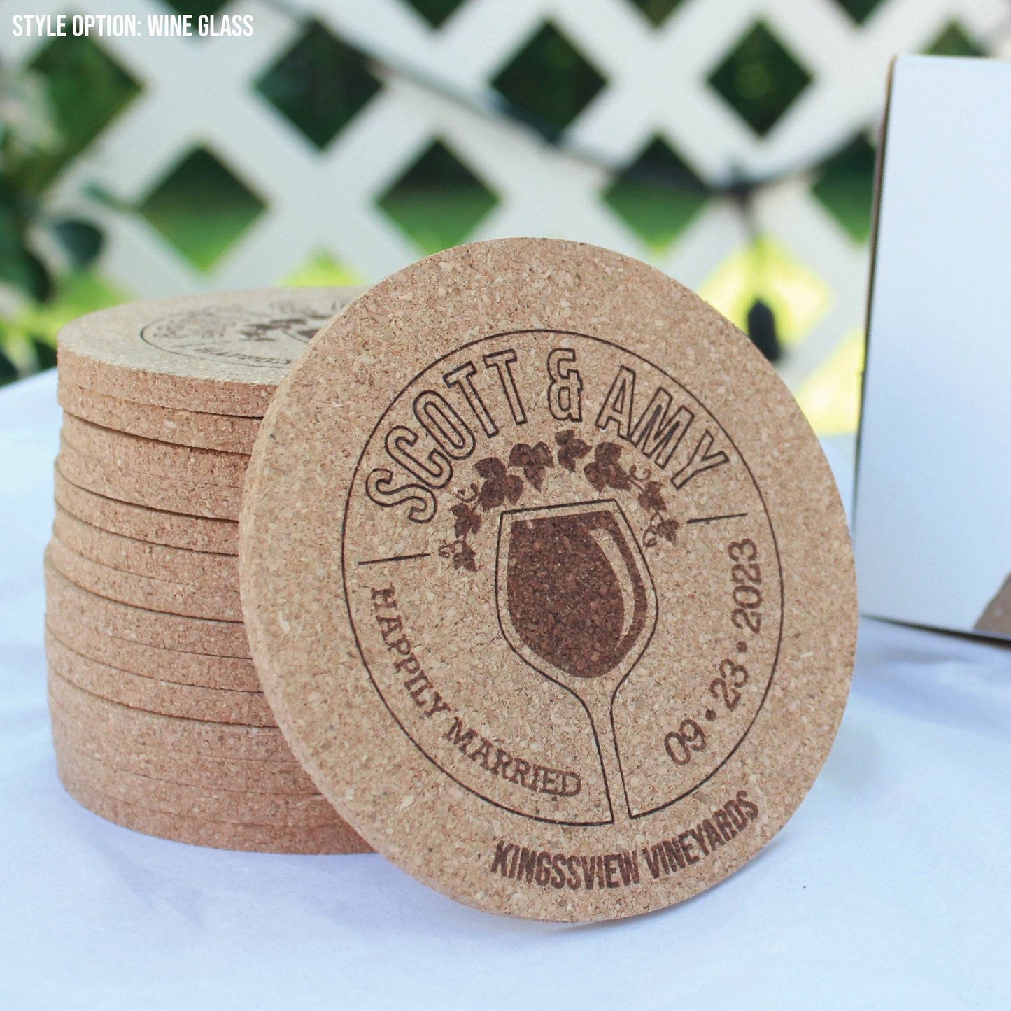 Winery Wedding Custom Coasters - Arbo Engravings