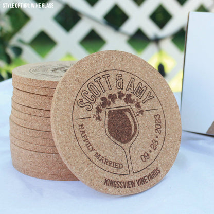 Winery Wedding Custom Coasters - Arbo Engravings