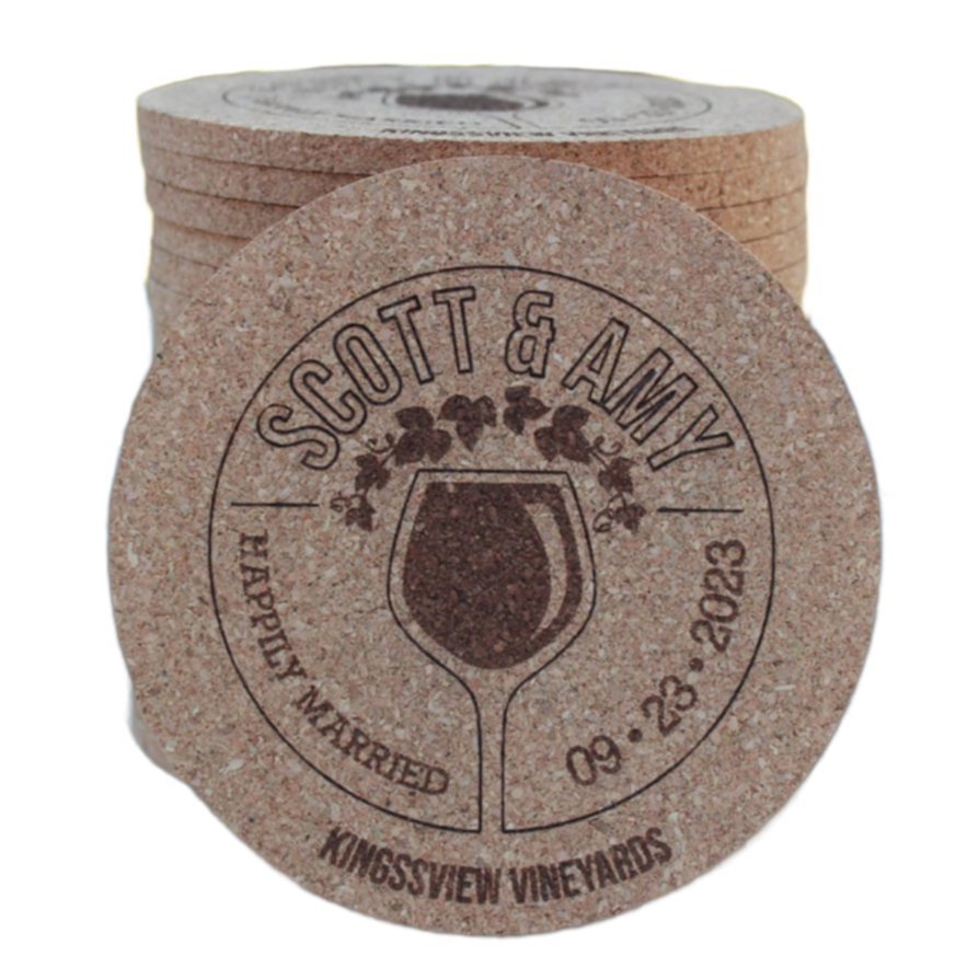 Winery Wedding Custom Coasters - Arbo Engravings