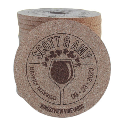 Winery Wedding Custom Coasters - Arbo Engravings